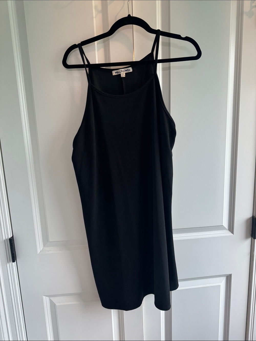 Wallflower Black Square Neck Slip Top